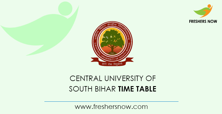 Central University Of South Bihar Time Table Central University Of South Bihar Time Table