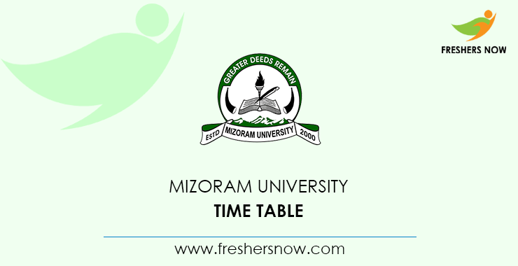 Mizoram University Time Table Mizoram University Time Table