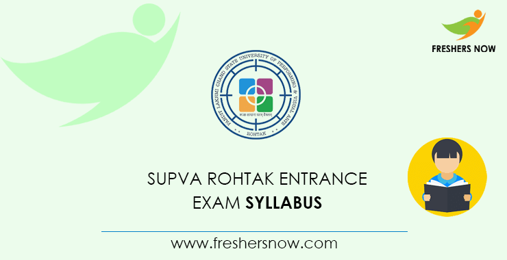 SUPVA Rohtak Entrance Exam Syllabus SUPVA Rohtak Entrance Exam Syllabus