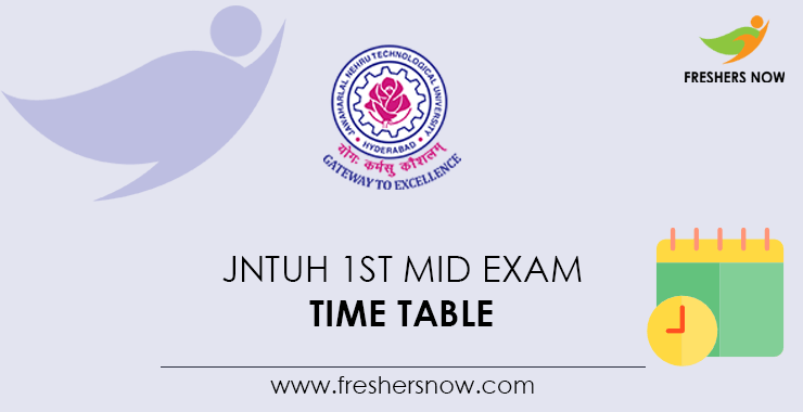 JNTUH 1st Mid Exam Time Table JNTUH 1st Mid Exam Time Table