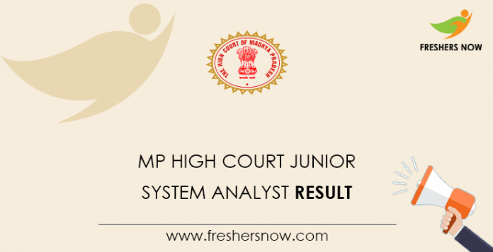 MP High Court Junior System Analyst Result MP High Court Junior System Analyst Result