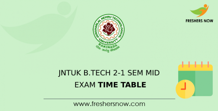 JNTUK B.Tech 2-1 Sem Average Exam Times Table