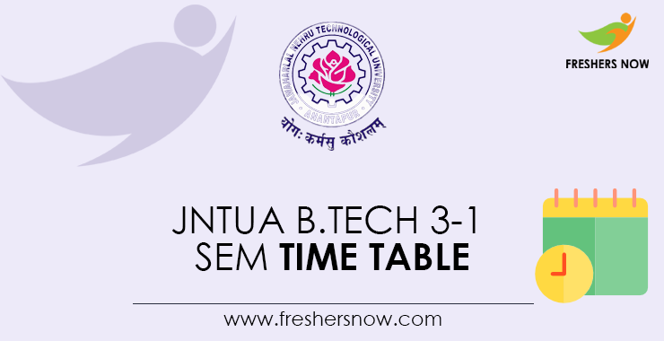 JNTUA B.Tech 3-1 Sem Time Table JNTUA B.Tech 3-1 Sem Time Table