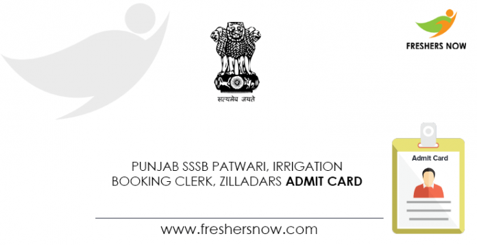 Punjab-SSSB-Patwari,-Irrigation-Booking-Clerk,-Zilladars-Admit-Card Punjab-SSSB-Patwari,-Irrigation-Booking-Clerk,-Zilladars-Admit-Card