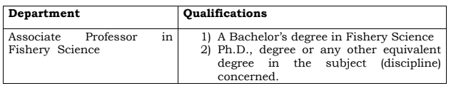 Associate Professor at the Faculty of Fisheries Sciences