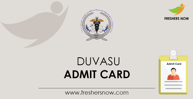 DUVASU Admit Card DUVASU Admit Card