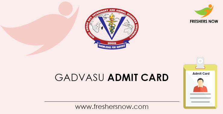 GADVASU Admit Card GADVASU Admit Card