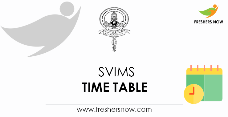 SVIMS Time Table SVIMS Time Table