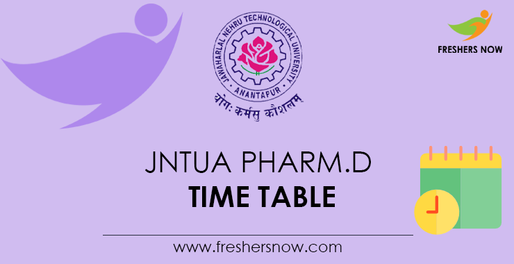 JNTUA Pharm.D Time Table JNTUA Pharm.D Time Table