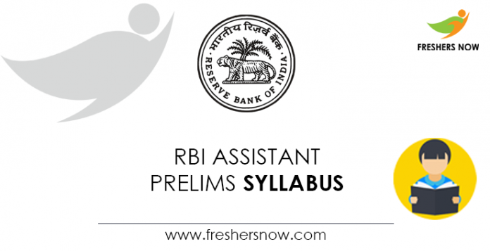 RBI Assistant Prelims Syllabus Assistant RBI Assistant Prelims Syllabus Assistant