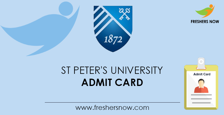 St Peter's University Admit Card St Peter's University Admit Card