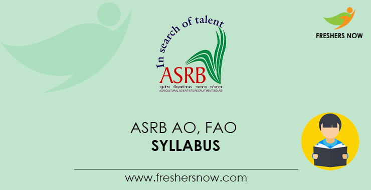 ASRB AO, FAO Syllabus ASRB AO, FAO Syllabus