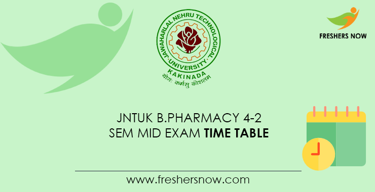 JNTUK B.Pharmacy 4-2 Sem Mid Exam Time Table JNTUK B.Pharmacy 4-2 Sem Mid Exam Time Table