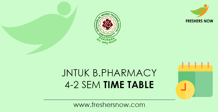 JNTUK B.Pharmacy 4-2 Sem Time Table JNTUK B.Pharmacy 4-2 Sem Time Table