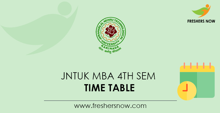 JNTUK MBA 4th Sem Time Table JNTUK MBA 4th Sem Time Table