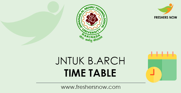 JNTUK B.Arch Time Table JNTUK B.Arch Time Table