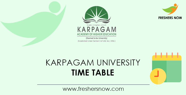 Karpagam University Time Table Karpagam University Time Table