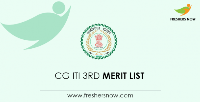CG ITI 3rd Merit List CG ITI 3rd Merit List