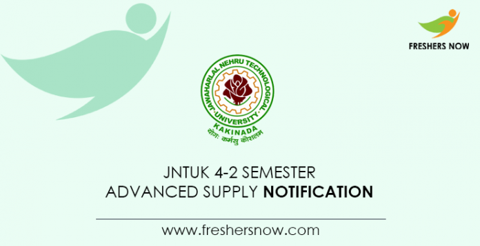 JNTUK B.Tech 4 2 Semester Advanced Supply Notification JNTUK B.Tech 4 2 Semester Advanced Supply Notification