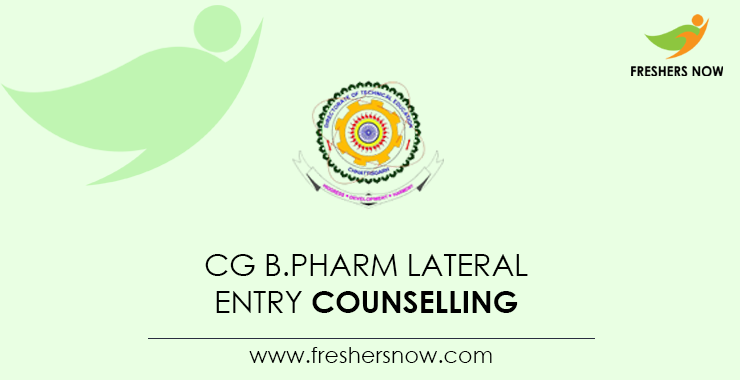 CG B.Pharm Lateral Entry Counselling CG B.Pharm Lateral Entry Counselling