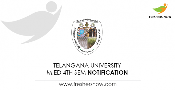 Telangana University M.Ed 4th Sem Notification Telangana University M.Ed 4th Sem Notification