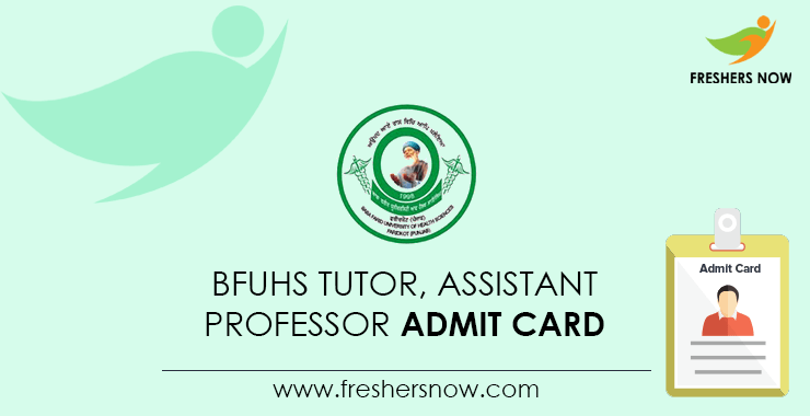 BFUHS-Tutor, -Assistant-Professor-Admit-Card