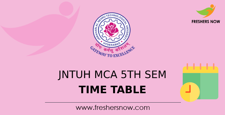 JNTUH MCA 5th Sem Time Table JNTUH MCA 5th Sem Time Table