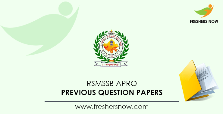 RSMSSB APRO Previous Question Papers RSMSSB APRO Previous Question Papers