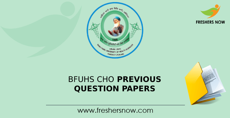 BFUHS CHO Previous Question Papers BFUHS CHO Previous Question Papers
