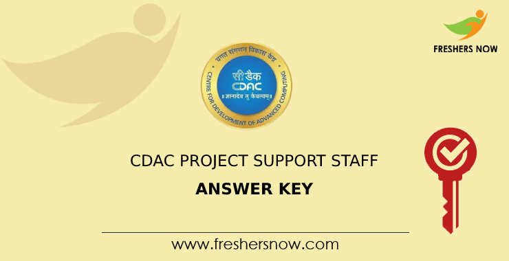 CDAC प्रोजेक्ट सपोर्ट स्टाफ उत्तर कुंजी