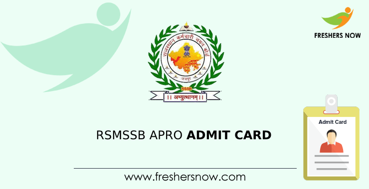 RSMSSB APRO Admit Card RSMSSB APRO Admit Card