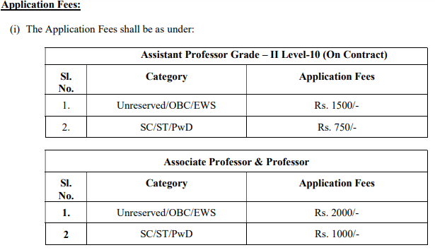 IIIT Ranchi Faculty Application Fee